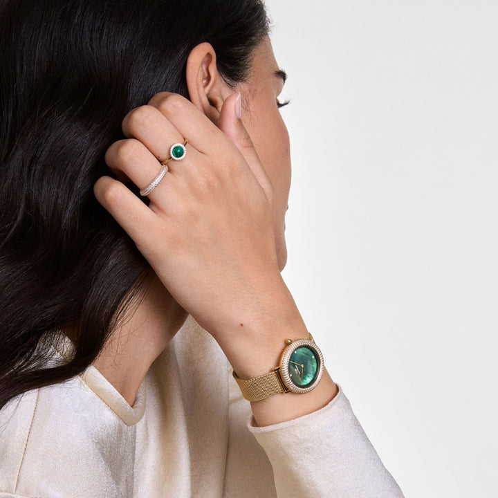 Daniel Wellington Crystalline Bezel Evergold Green Watch