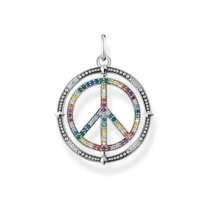 THOMAS SABO Spinning Rainbow Peace Sign Pendant