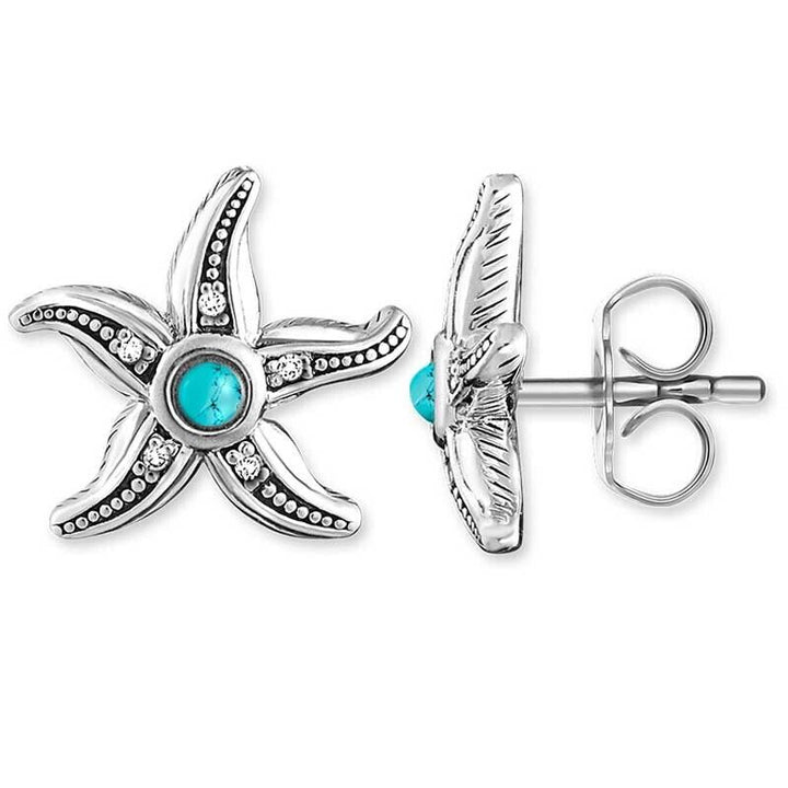 Thomas Sabo Turquoise & Diamond Starfish Stud Earrings