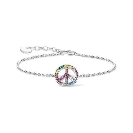 Thomas Sabo Rainbow Peace Sign Bracelet