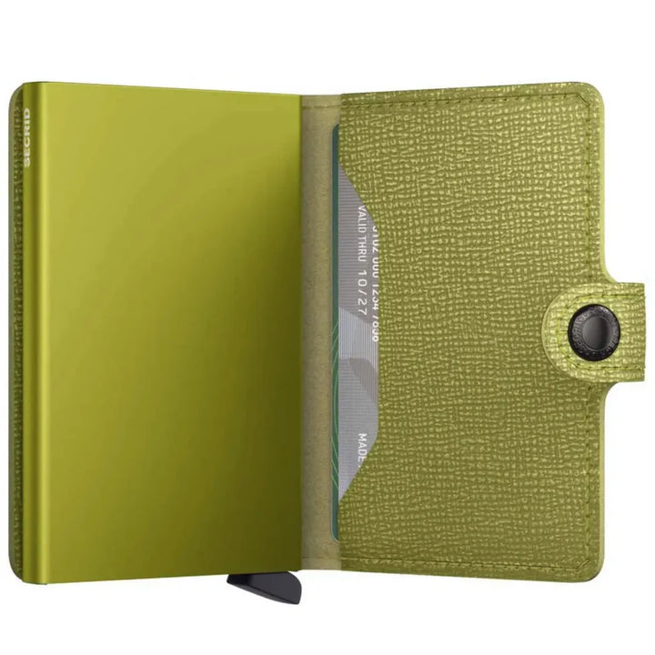 SECRID Miniwallet Crisple Lime Leather RFID Wallet SC1024
