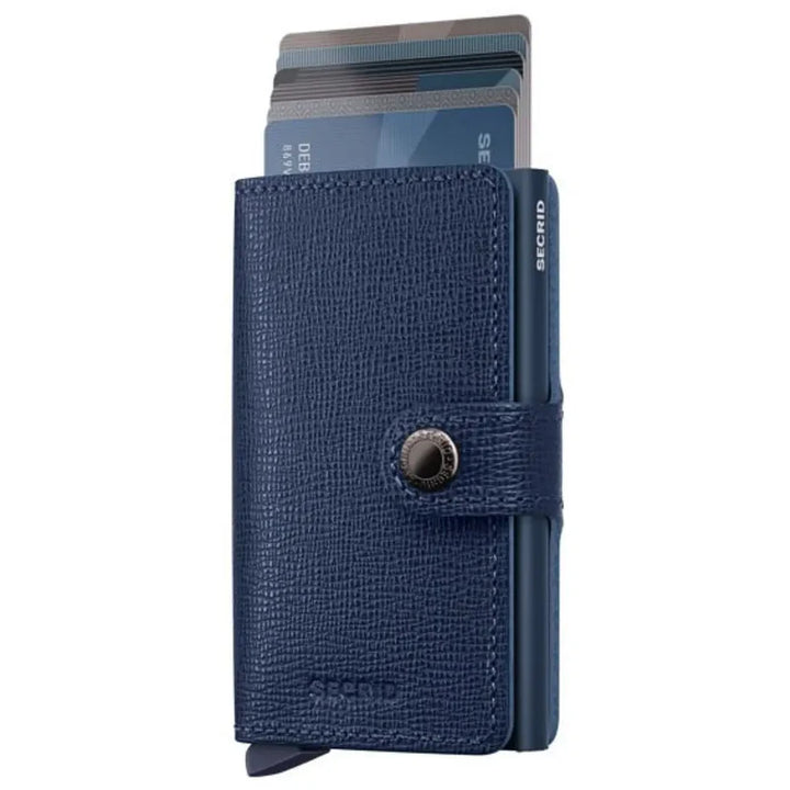 SECRID Miniwallet Crisple Navy Leather Wallet SC4925