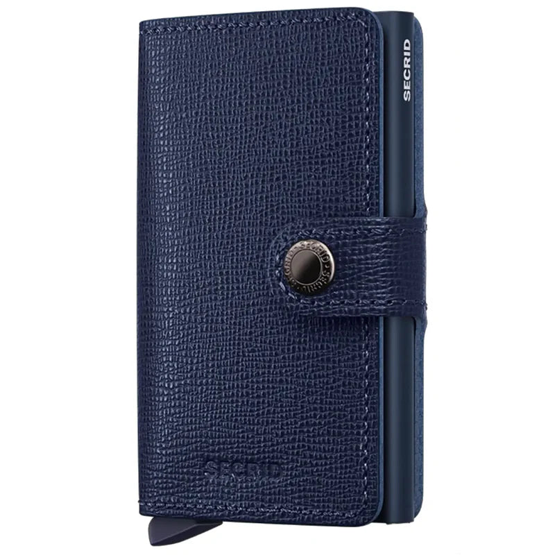 SECRID Miniwallet Crisple Navy Leather Wallet SC4925