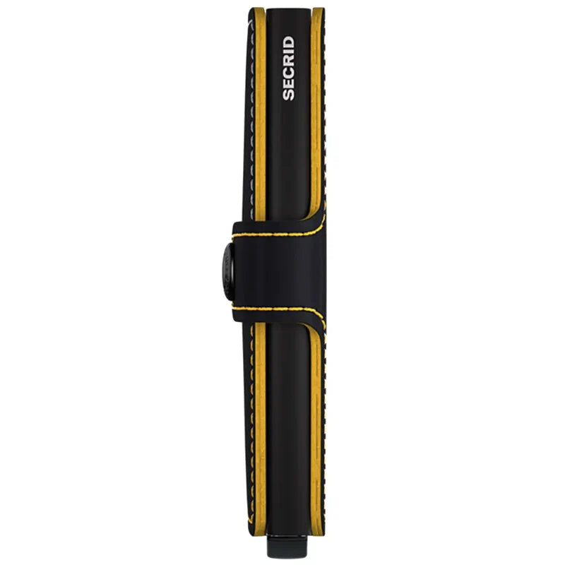 SECRID Miniwallet Matte Black & Ochre Leather RFID Wallet SC4840