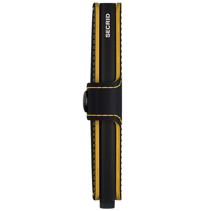 SECRID Miniwallet Matte Black & Ochre Leather RFID Wallet SC4840