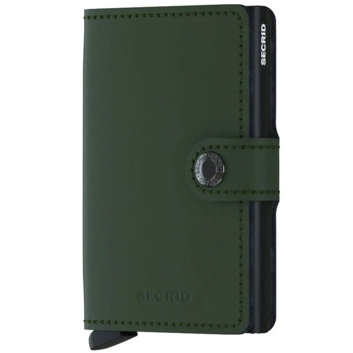 SECRID Miniwallet Matte Green & Black Leather RFID Wallet SC5847
