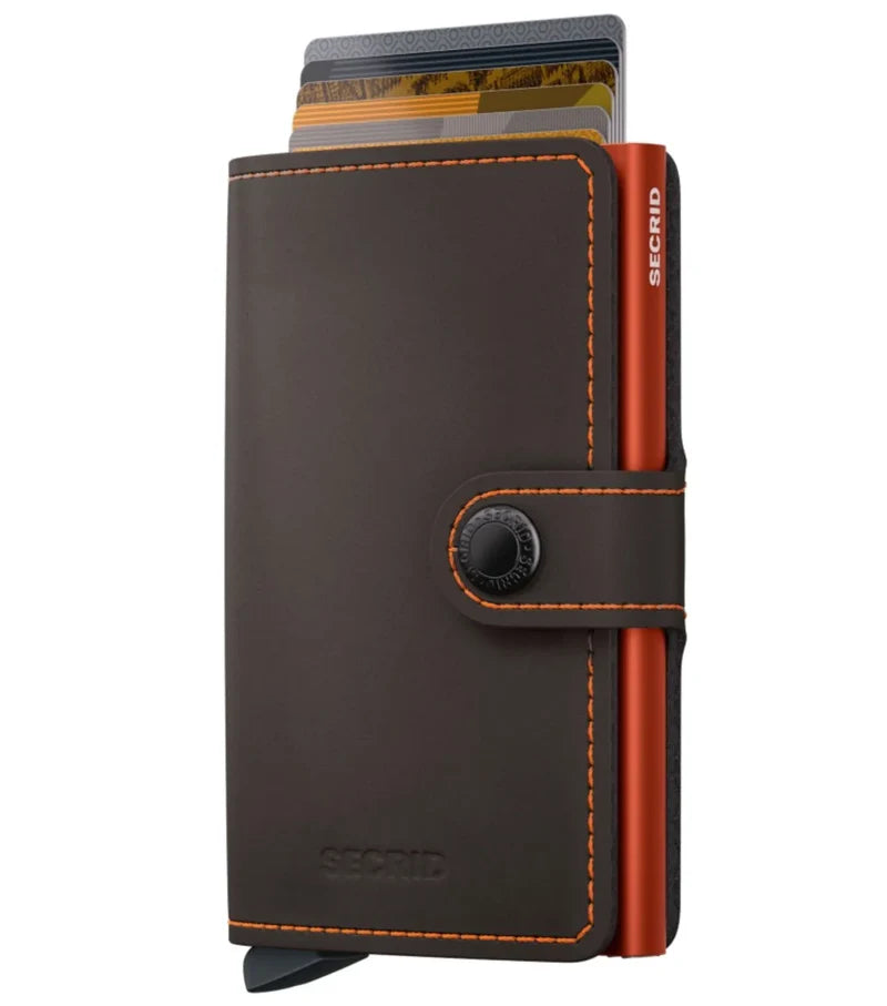 SECRID Miniwallet Matte Truffle Orange Leather RFID SC4826