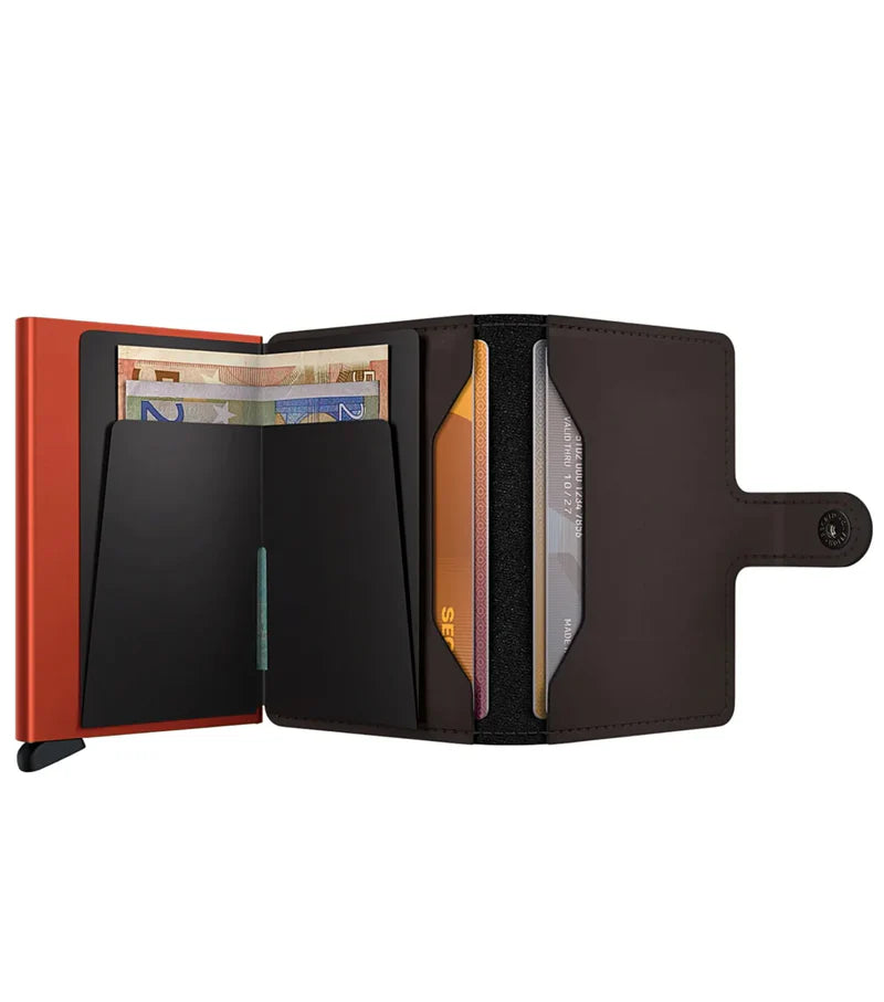 SECRID Miniwallet Matte Truffle Orange Leather RFID SC4826