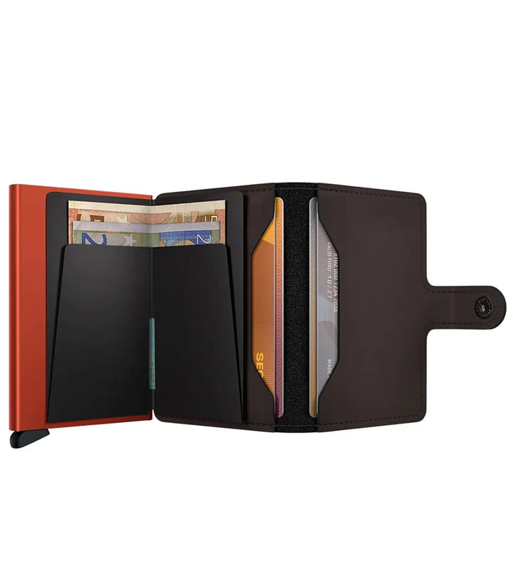SECRID Miniwallet Matte Truffle Orange Leather RFID SC4826