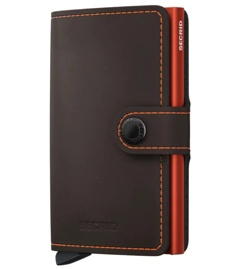 SECRID Miniwallet Matte Truffle Orange Leather RFID SC4826