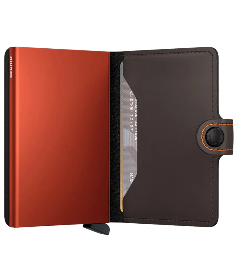 SECRID Miniwallet Matte Truffle Orange Leather RFID SC4826