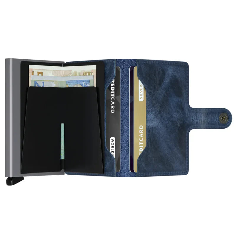 SECRID Miniwallet Vintage Blue Leather RFID SC6530