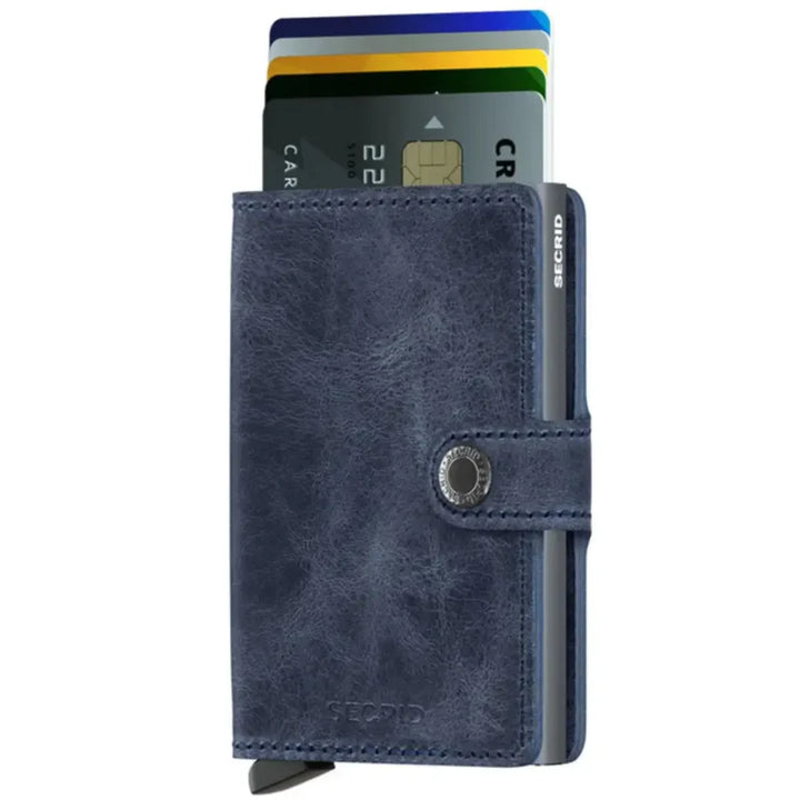 SECRID Miniwallet Vintage Blue Leather RFID SC6530