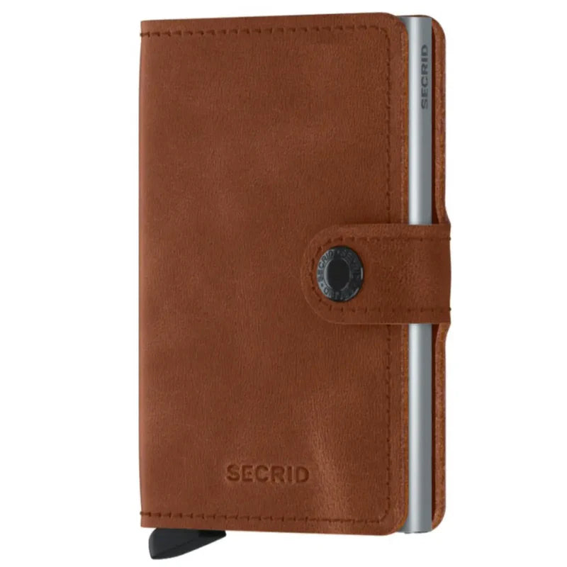 SECRID Miniwallet Vintage Cognac-Silver Leather SC8053