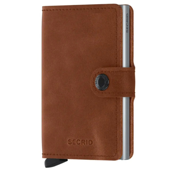 SECRID Miniwallet Vintage Cognac-Silver Leather SC8053