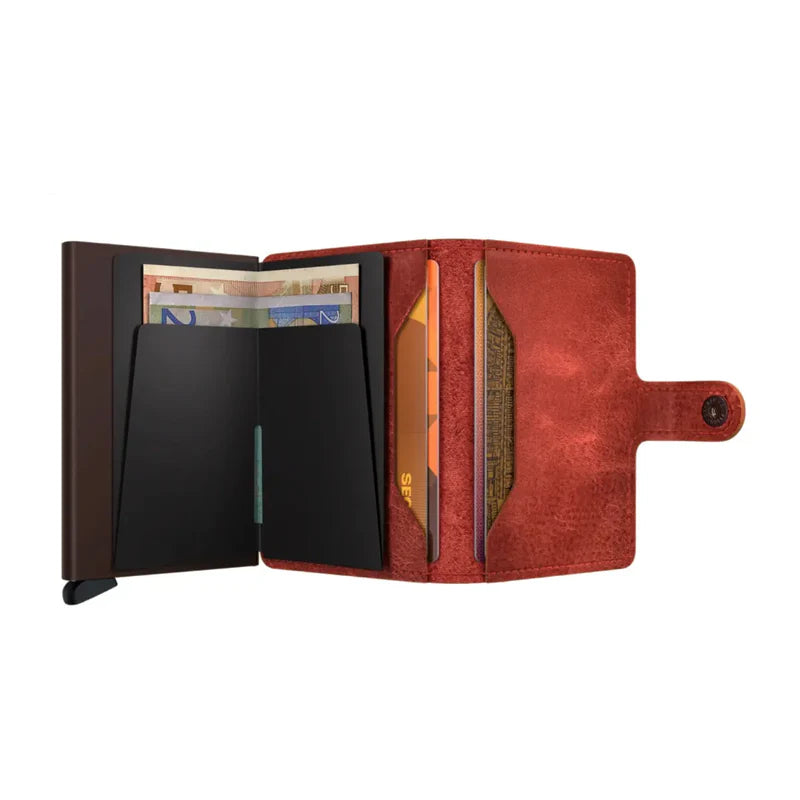 SECRID Miniwallet Vintage Orange Leather RFID SC4765
