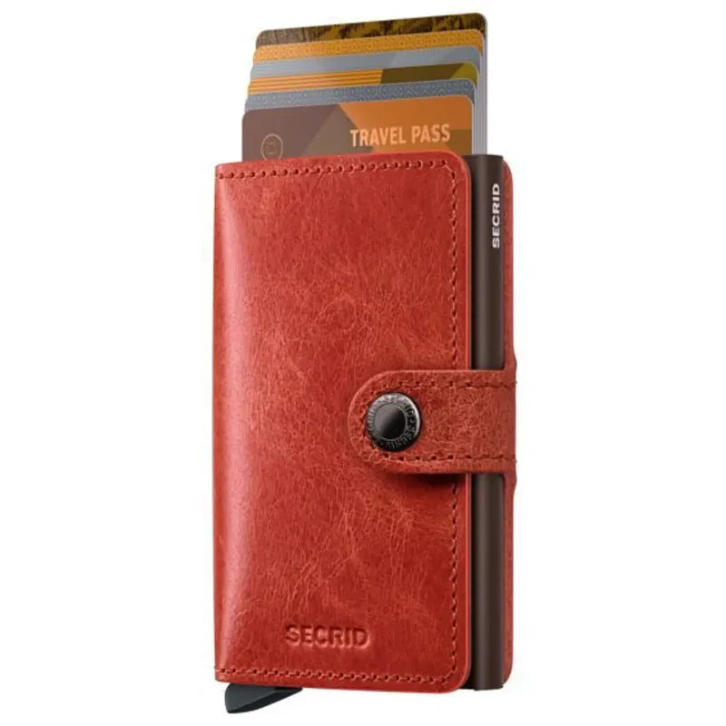 SECRID Miniwallet Vintage Orange Leather RFID SC4765