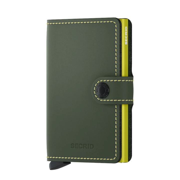 SECRID Miniwallet Matte Green & Lime Leather RFID SC9500