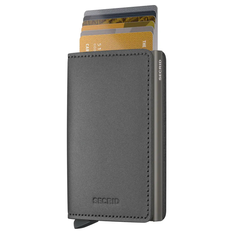 SECRID Slimwallet Matte Satin Steel Leather RFID Wallet SC1550