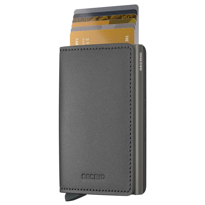 SECRID Slimwallet Matte Satin Steel Leather RFID Wallet SC1550