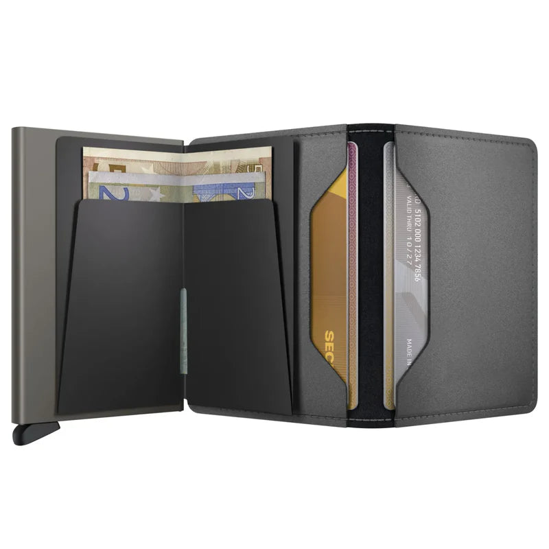 SECRID Slimwallet Matte Satin Steel Leather RFID Wallet SC1550
