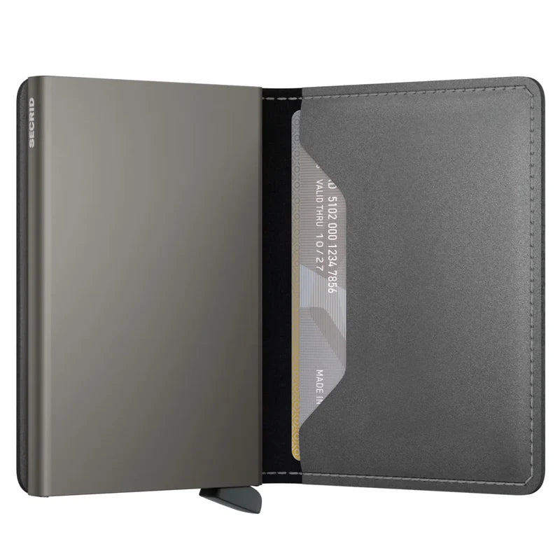 SECRID Slimwallet Matte Satin Steel Leather RFID Wallet SC1550
