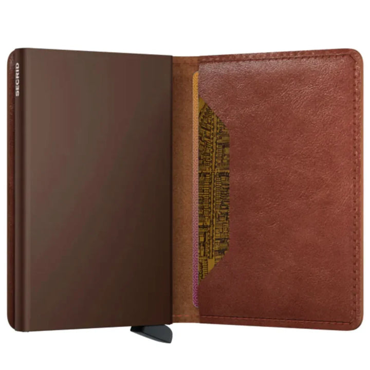 SECRID Slimwallet Vintage Cognac Brown Leather RFID Wallet SC0676