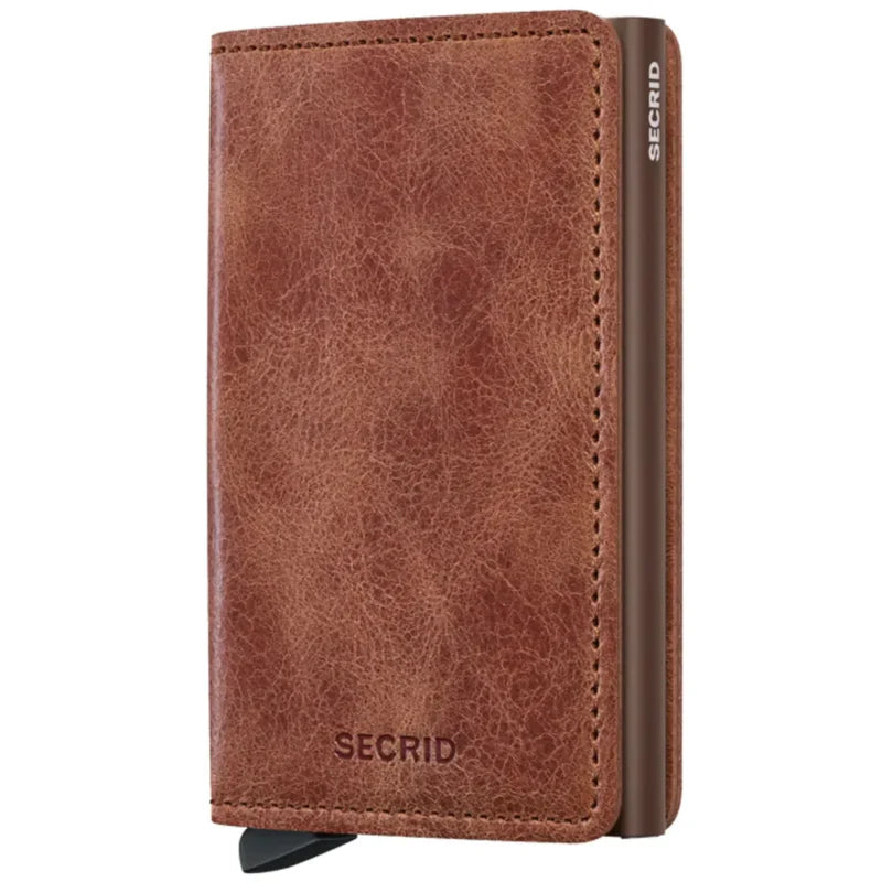 SECRID Slimwallet Vintage Cognac Brown Leather RFID Wallet SC0676