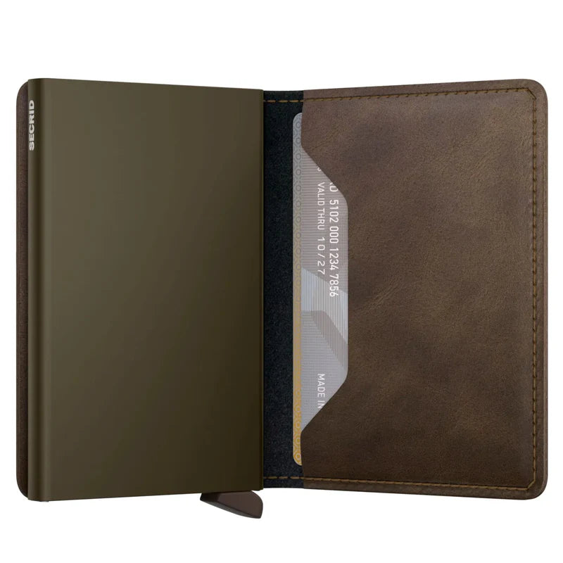 SECRID Slimwallet Vintage Oak Leather RFID Wallet SC1529
