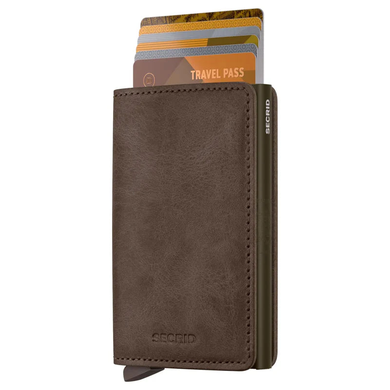 SECRID Slimwallet Vintage Oak Leather RFID Wallet SC1529