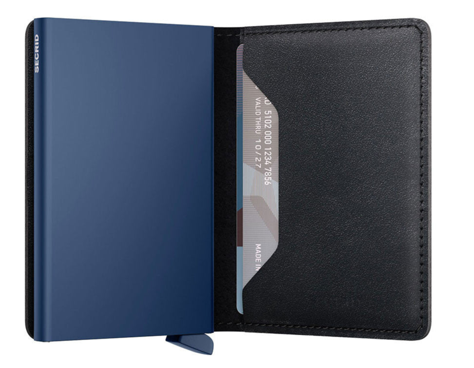 SECRID Slimwallet Original Black Navy Leather SC0430