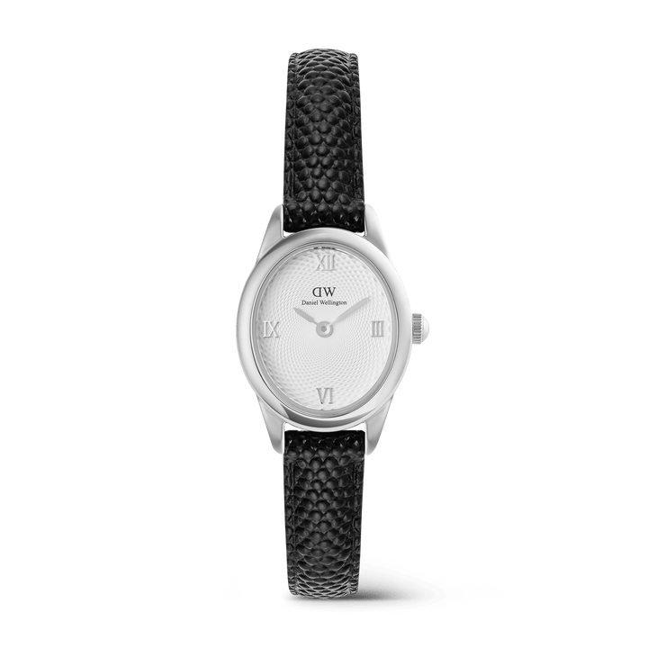Daniel Wellington Ophelia Mini Black Lizard White Guilloché Silver