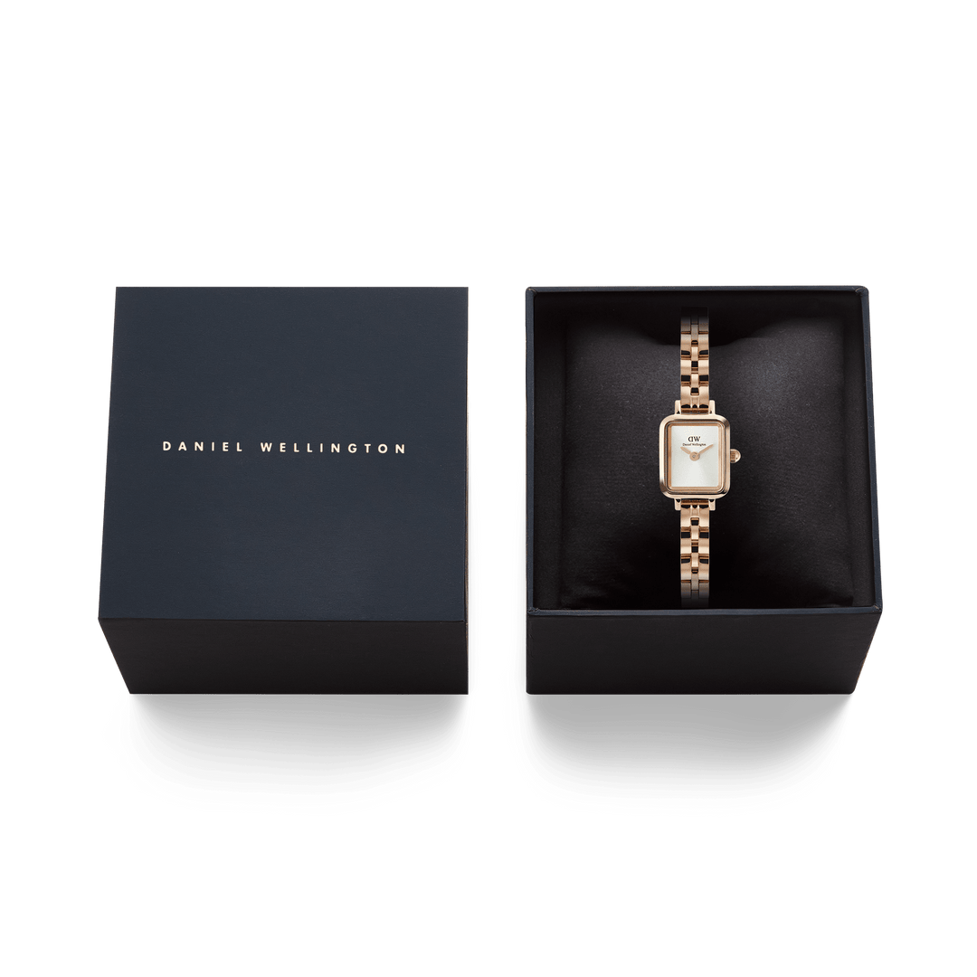 Daniel Wellington Quadro Mini Arch 3-link White Sunray Rose Gold