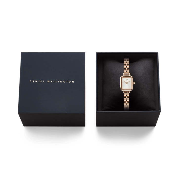 Daniel Wellington Quadro Mini Arch 3-link White Sunray Rose Gold