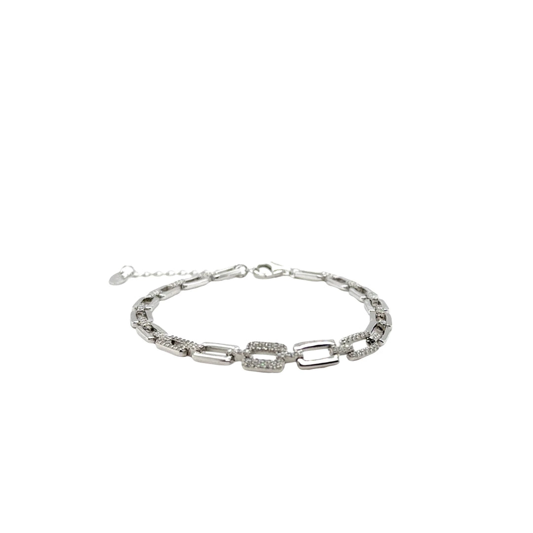 Sterling Silver CZ Graduated Bracelet