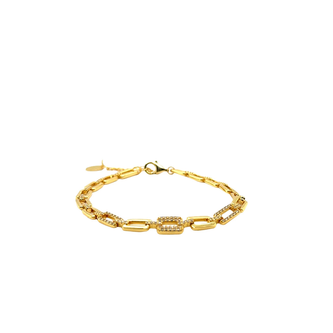 Gold Plated CZ Graduated Bracelet