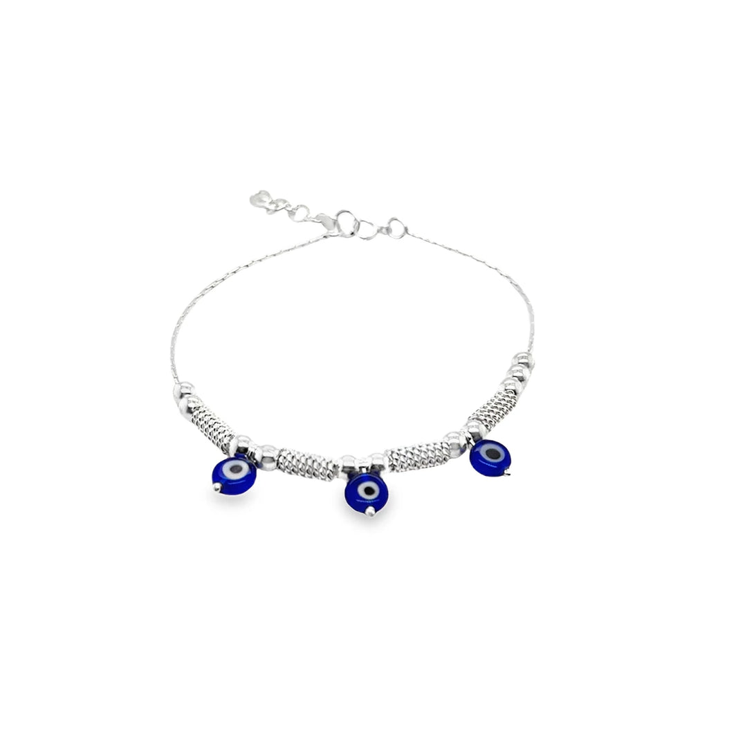 Sterling Silver Nazar Evil Eye Bracelet