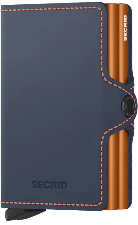 SECRID Twinwallet Matte Night-Blue & Orange Leather SC4543