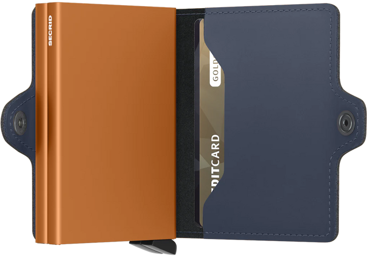 SECRID Twinwallet Matte Night-Blue & Orange Leather SC4543