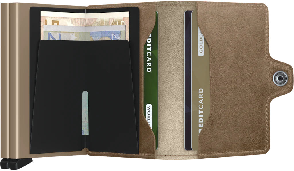 SECRID Twinwallet Vintage Taupe Leather RFID Wallet SC4567