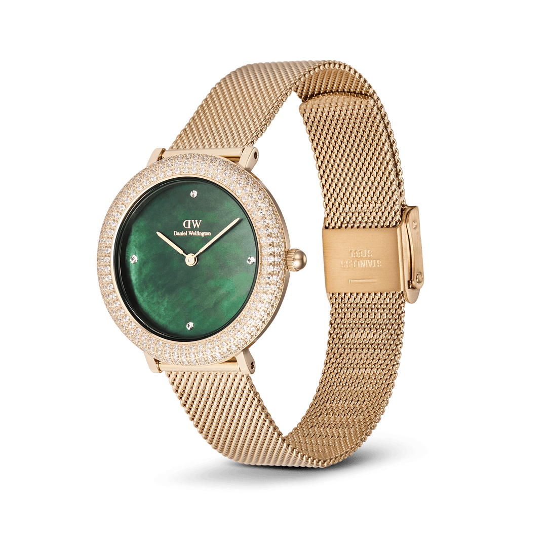 Daniel Wellington Crystalline Bezel Evergold Green Watch