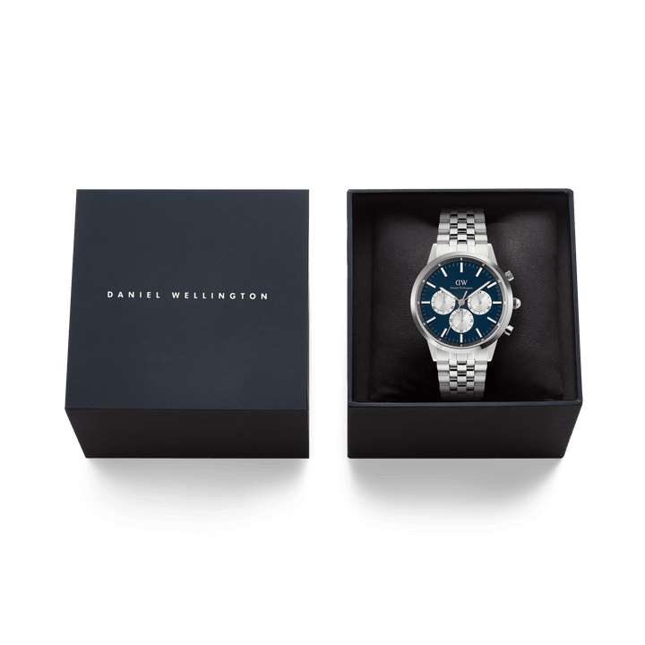 Daniel Wellington Iconic Chronograph Arch 5-Link Arctic Panda Silver