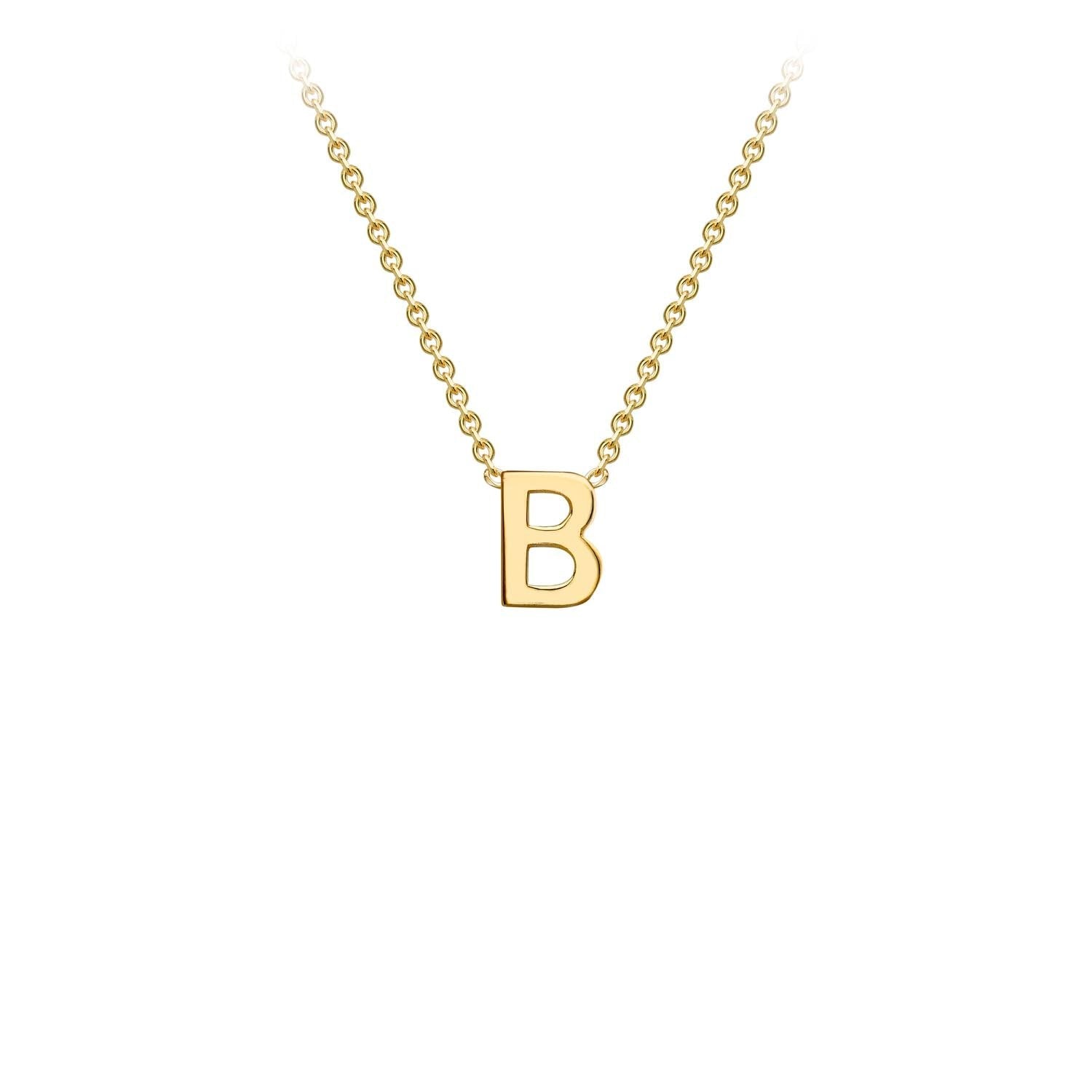 9K Yellow Gold 'B' Initial Adjustable Necklace 38cm/43cm | The Jewellery Boutique Australia