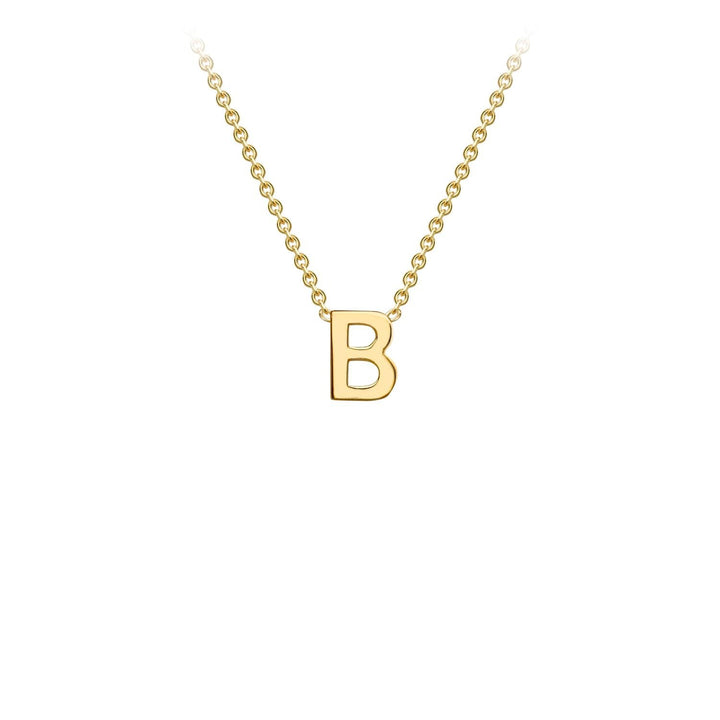 9K Yellow Gold 'B' Initial Adjustable Necklace 38cm/43cm | The Jewellery Boutique Australia