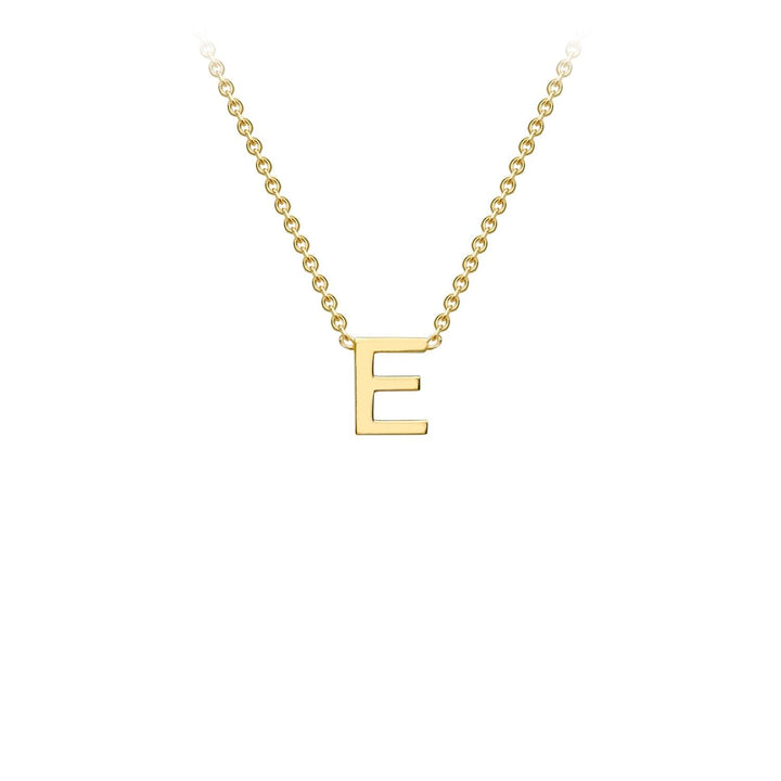 9K Yellow Gold 'E' Initial Adjustable Necklace 38cm/43cm | The Jewellery Boutique Australia