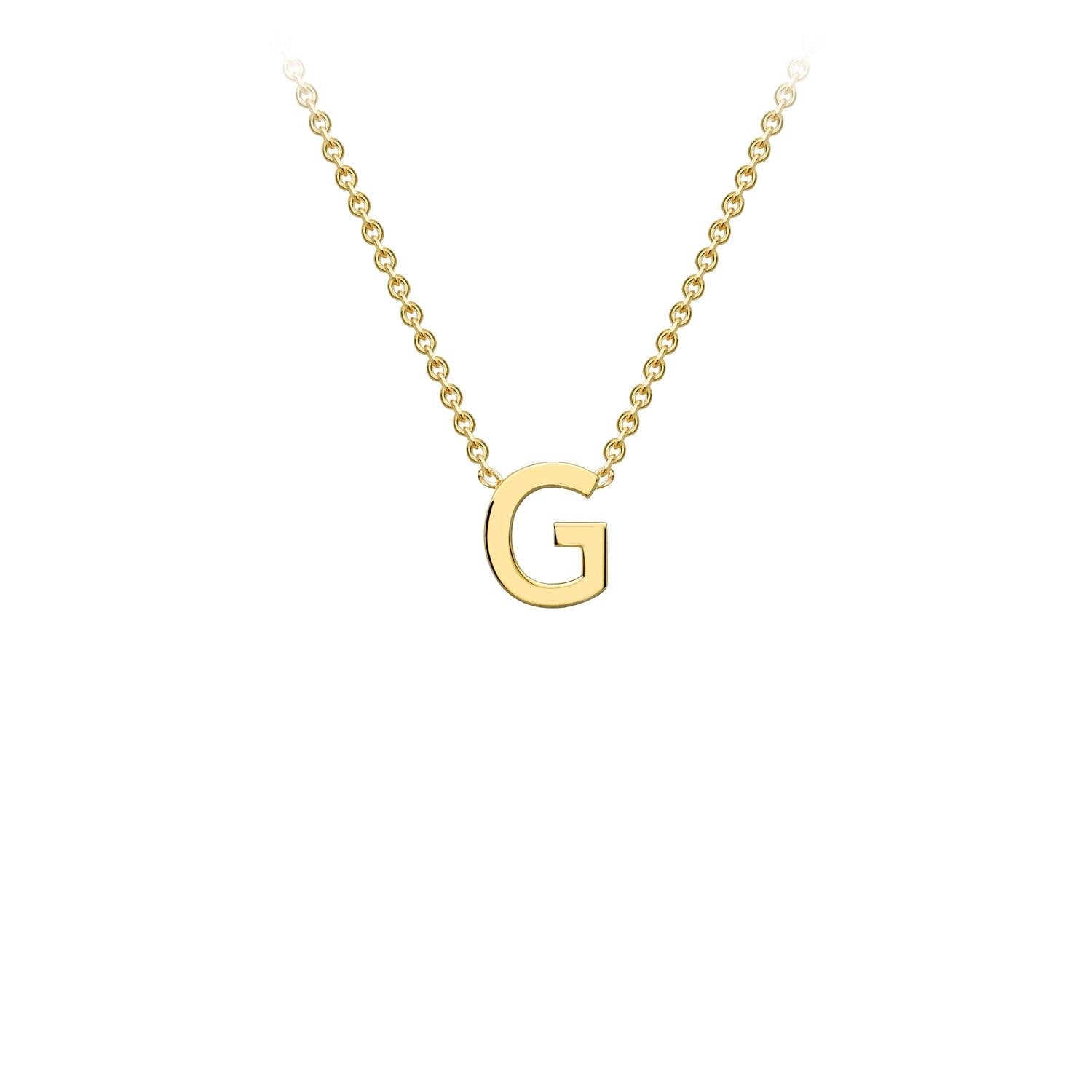 9K Yellow Gold 'G' Initial Adjustable Necklace 38cm/43cm | The Jewellery Boutique Australia