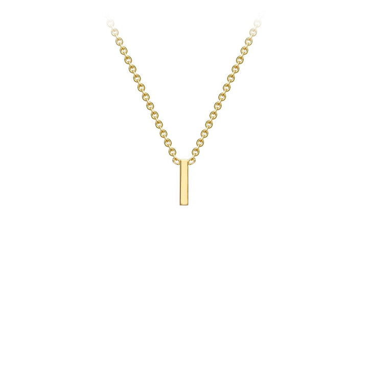 9K Yellow Gold 'I' Initial Adjustable Necklace 38cm/43cm | The Jewellery Boutique Australia