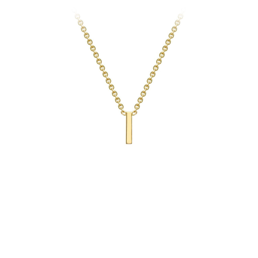 9K Yellow Gold 'I' Initial Adjustable Necklace 38cm/43cm | The Jewellery Boutique Australia