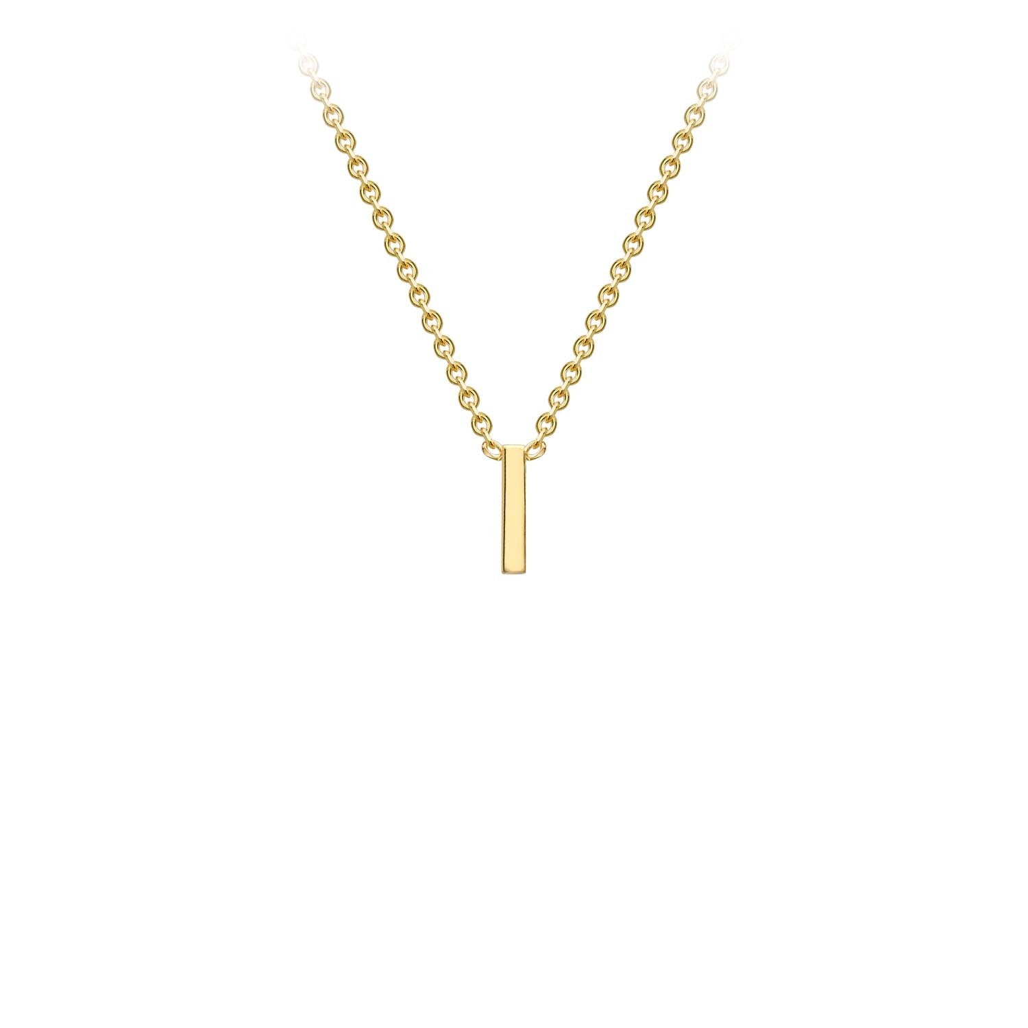 9K Yellow Gold 'I' Initial Adjustable Necklace 38cm/43cm | The Jewellery Boutique Australia