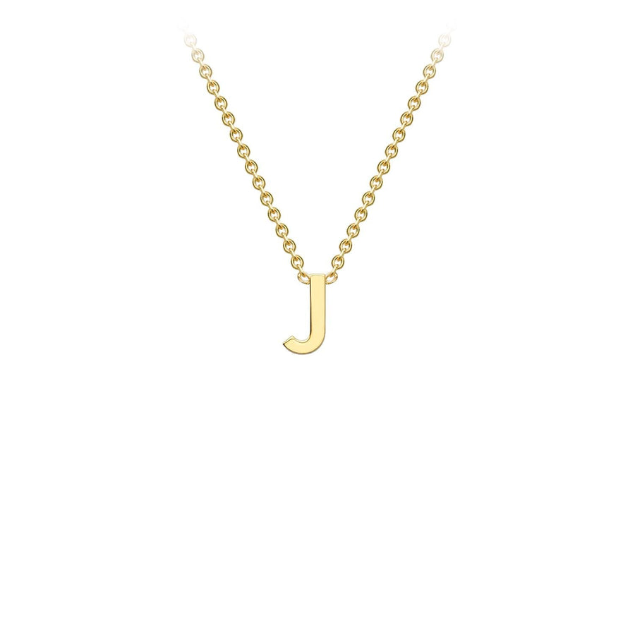 9K Yellow Gold 'J' Initial Adjustable Necklace 38cm/43cm | The Jewellery Boutique Australia